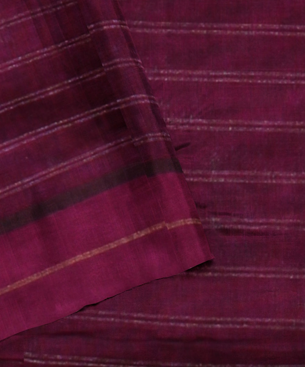 Purple checked raw silk handloom bhagalpur saree