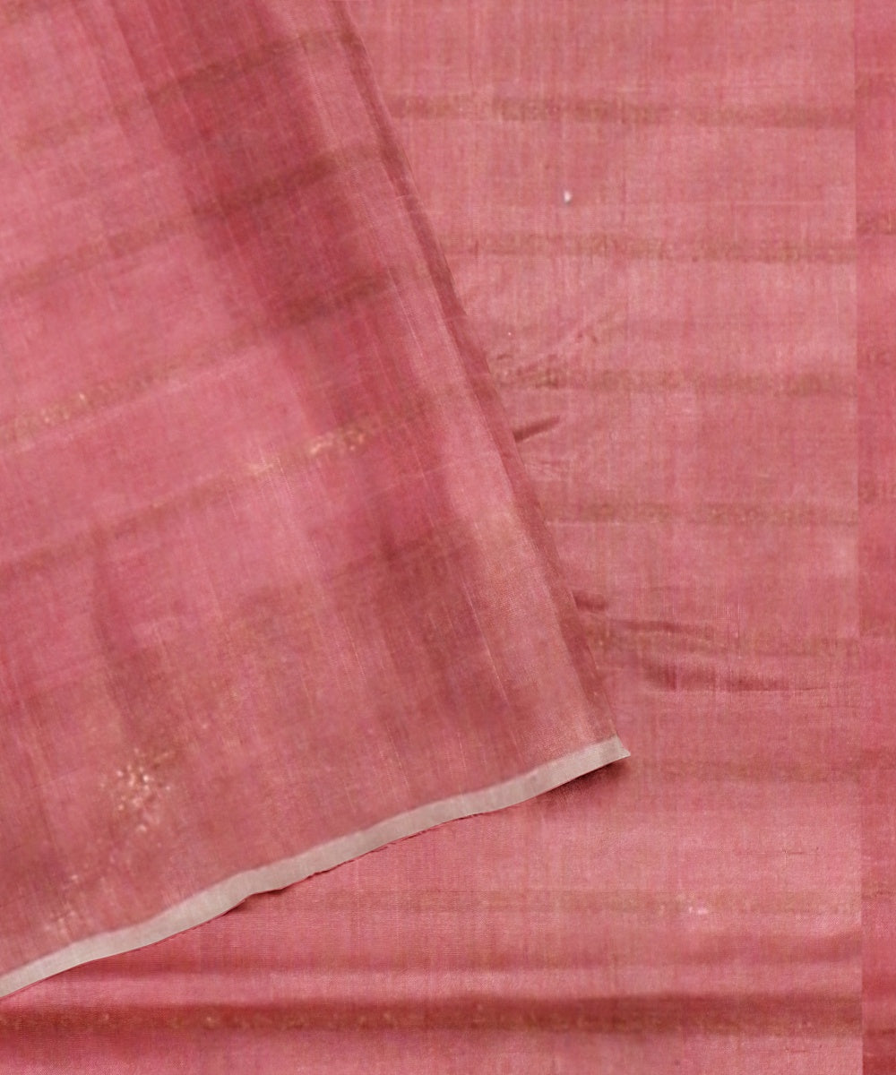 Grey onion pink raw silk handloom bhagalpur saree