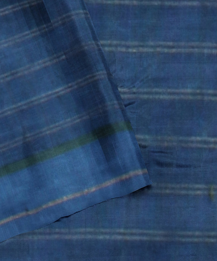 Light green blue raw silk handloom bhagalpur saree