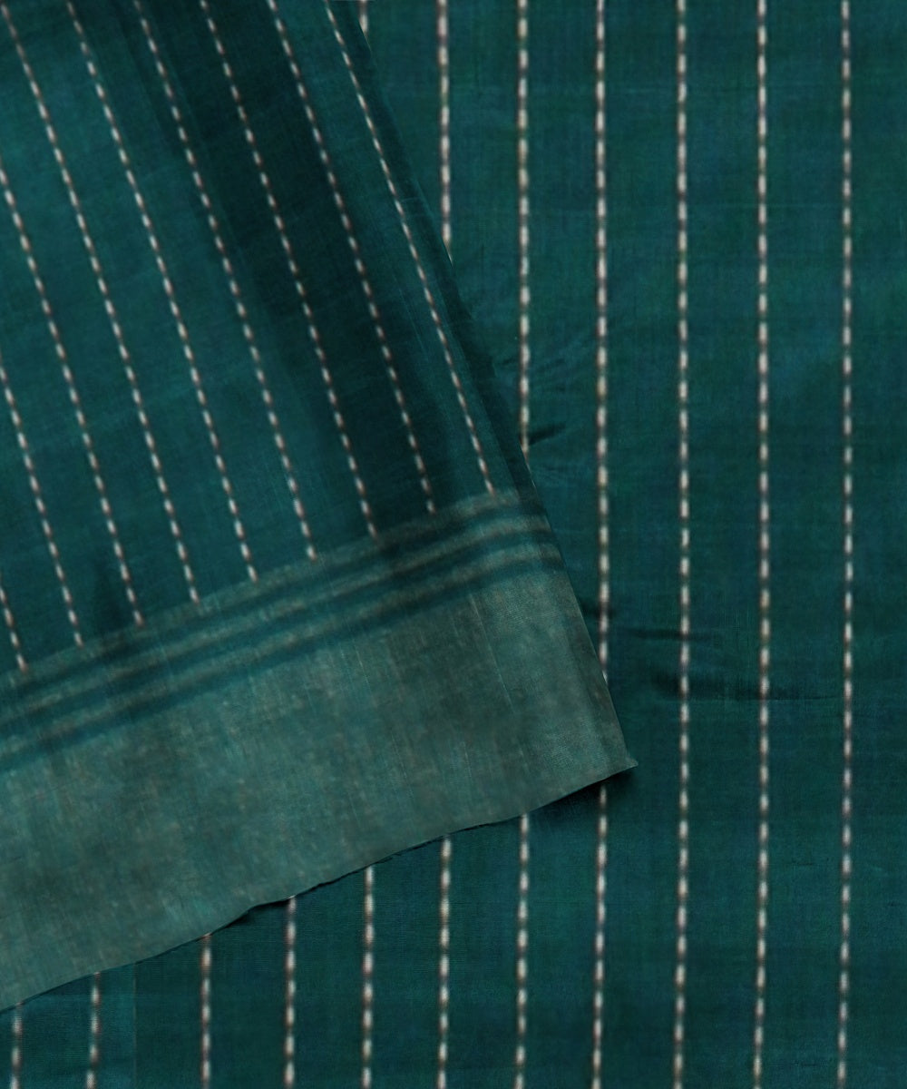 Viridian green raw silk handloom bhagalpur saree