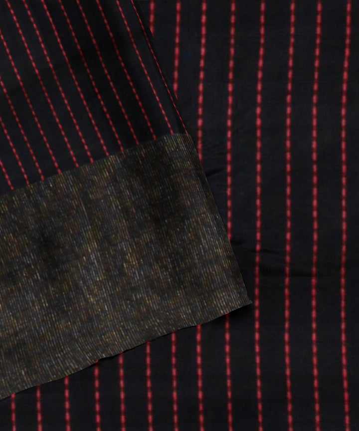 Maroon black raw silk handloom bhagalpur saree