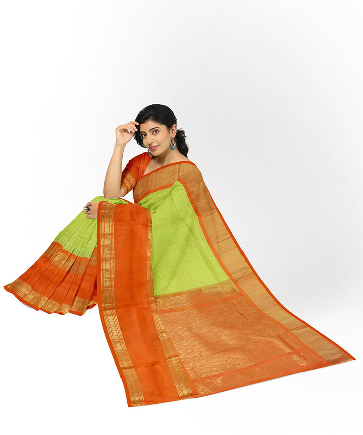 Green brown sico handloom chirala saree