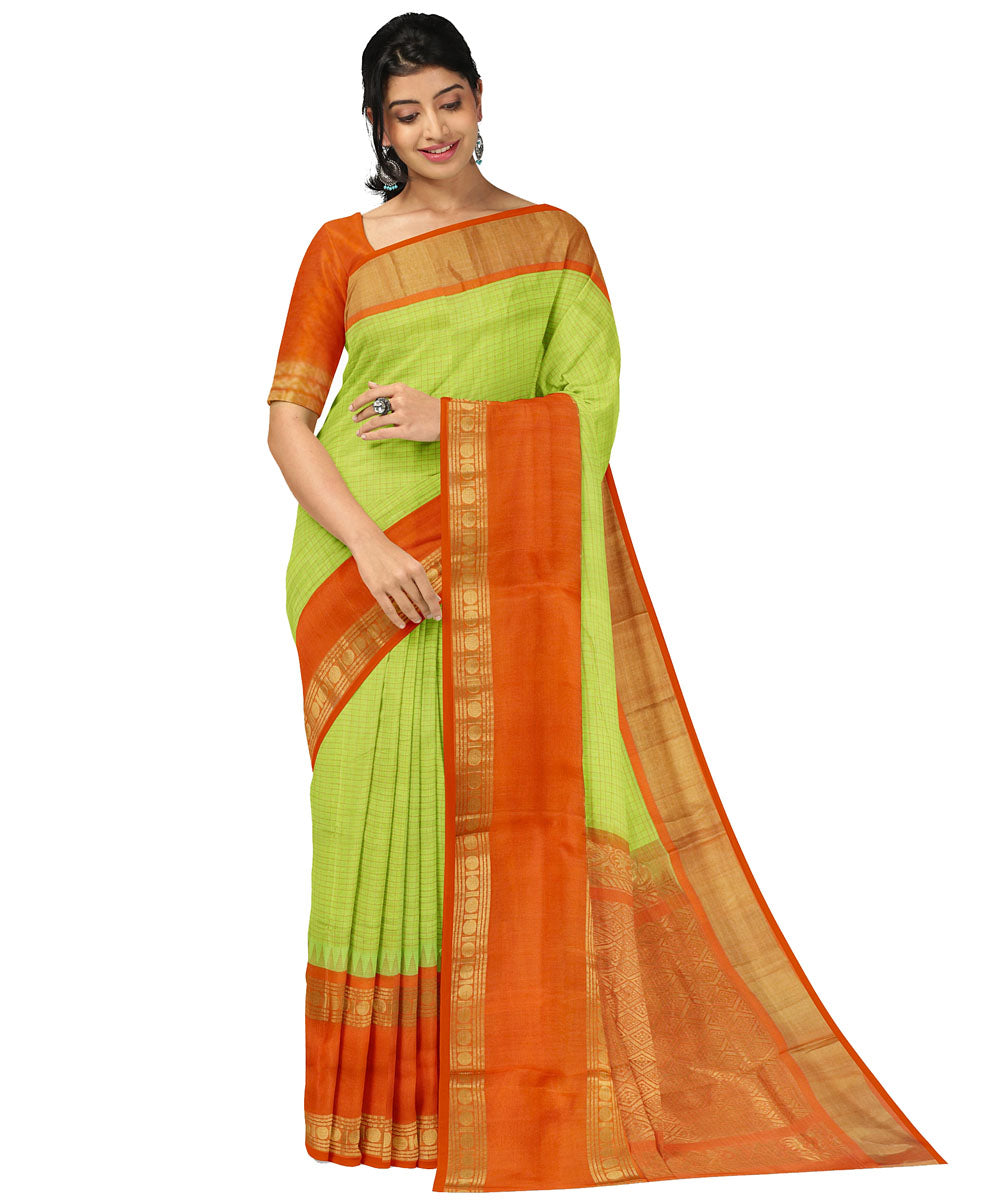 Green brown sico handloom chirala saree