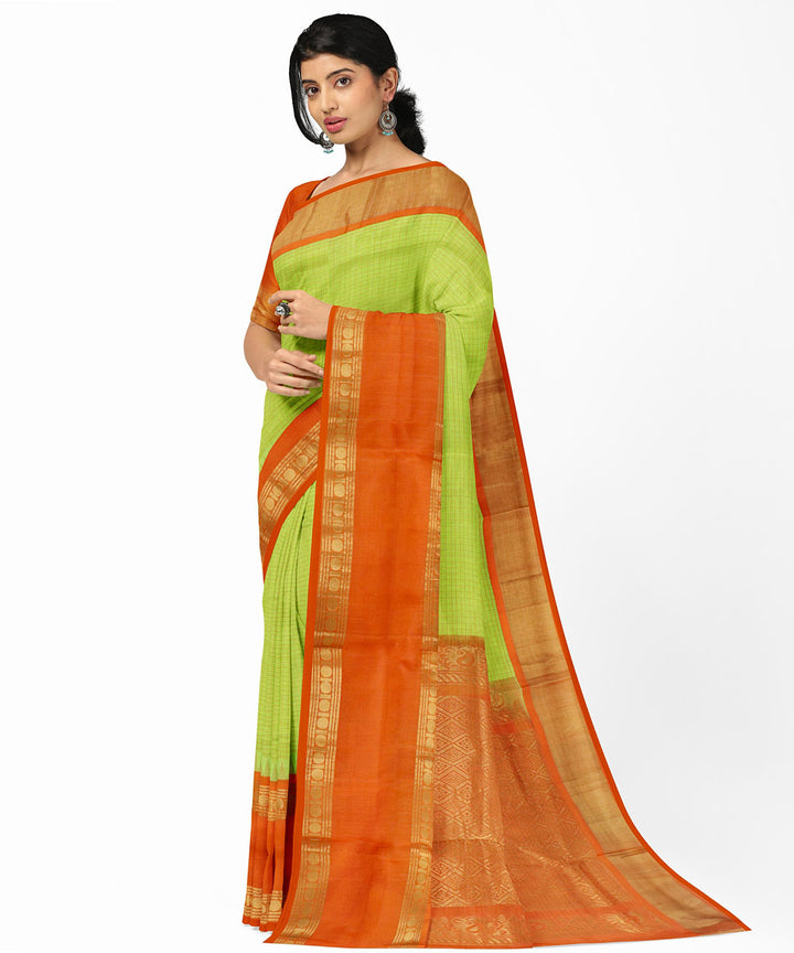 Green brown sico handloom chirala saree