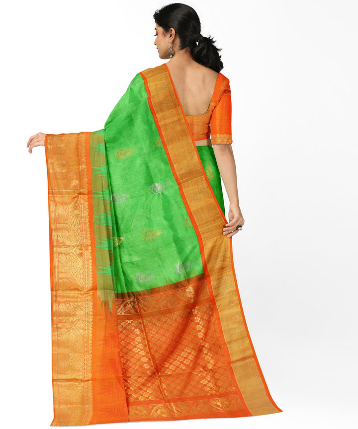 Green brown sico handwoven chirala saree