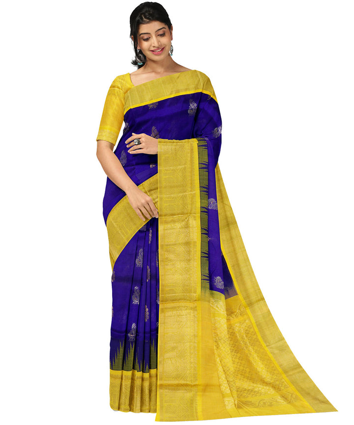 Blue mustard sico handwoven chirala saree