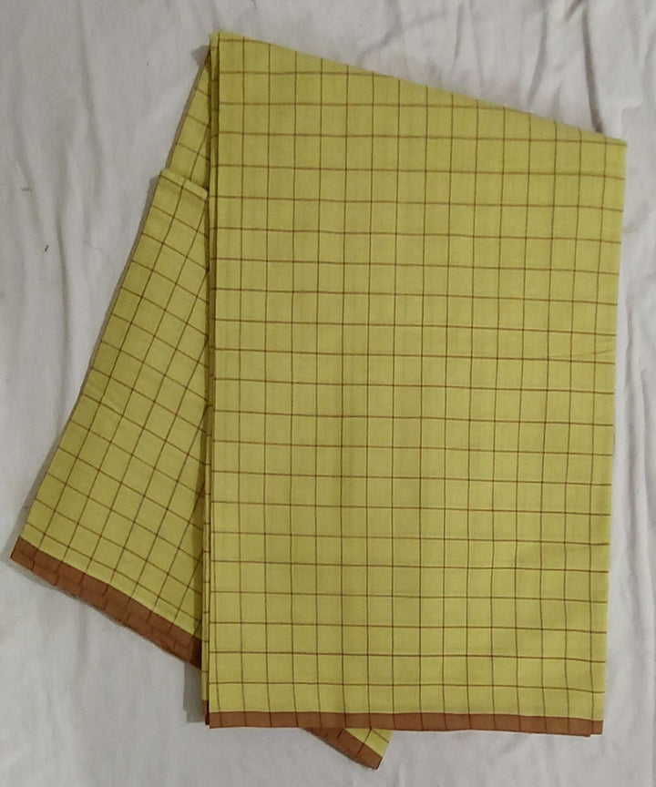 Lime yellow venkatagiri handloom cotton fabric