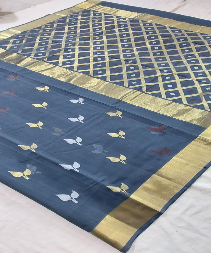 Navy blue venkatagiri handloom cotton saree