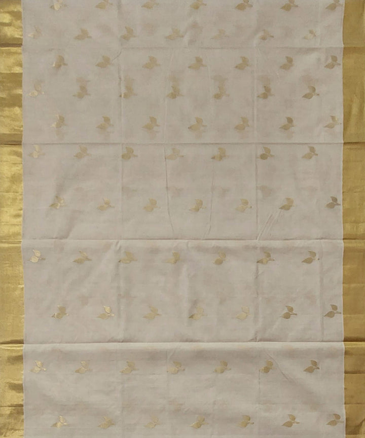 Offwhite golden venkatagiri handloom cotton saree