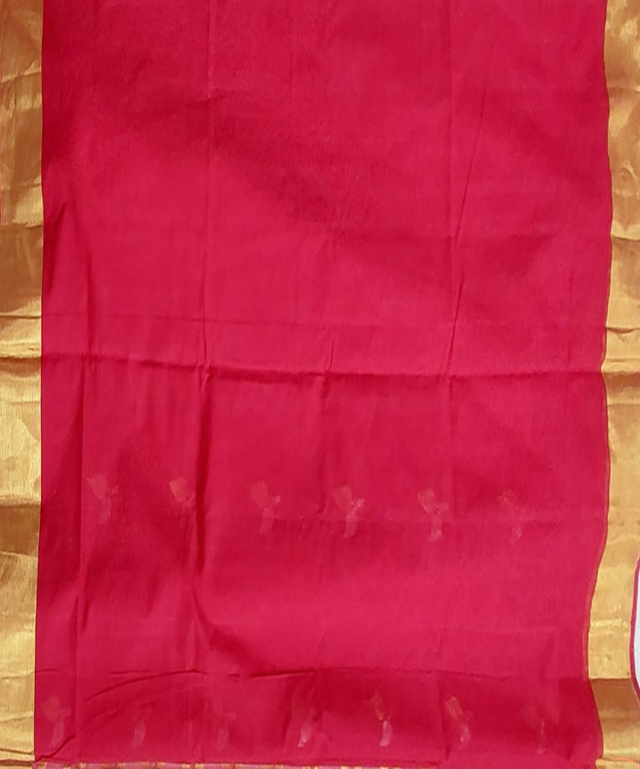 Red golden venkatagiri handloom cotton saree