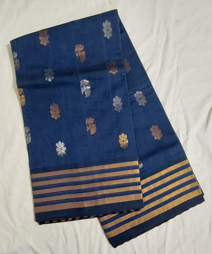 Blue striped pallu venkatagiri handloom cotton saree
