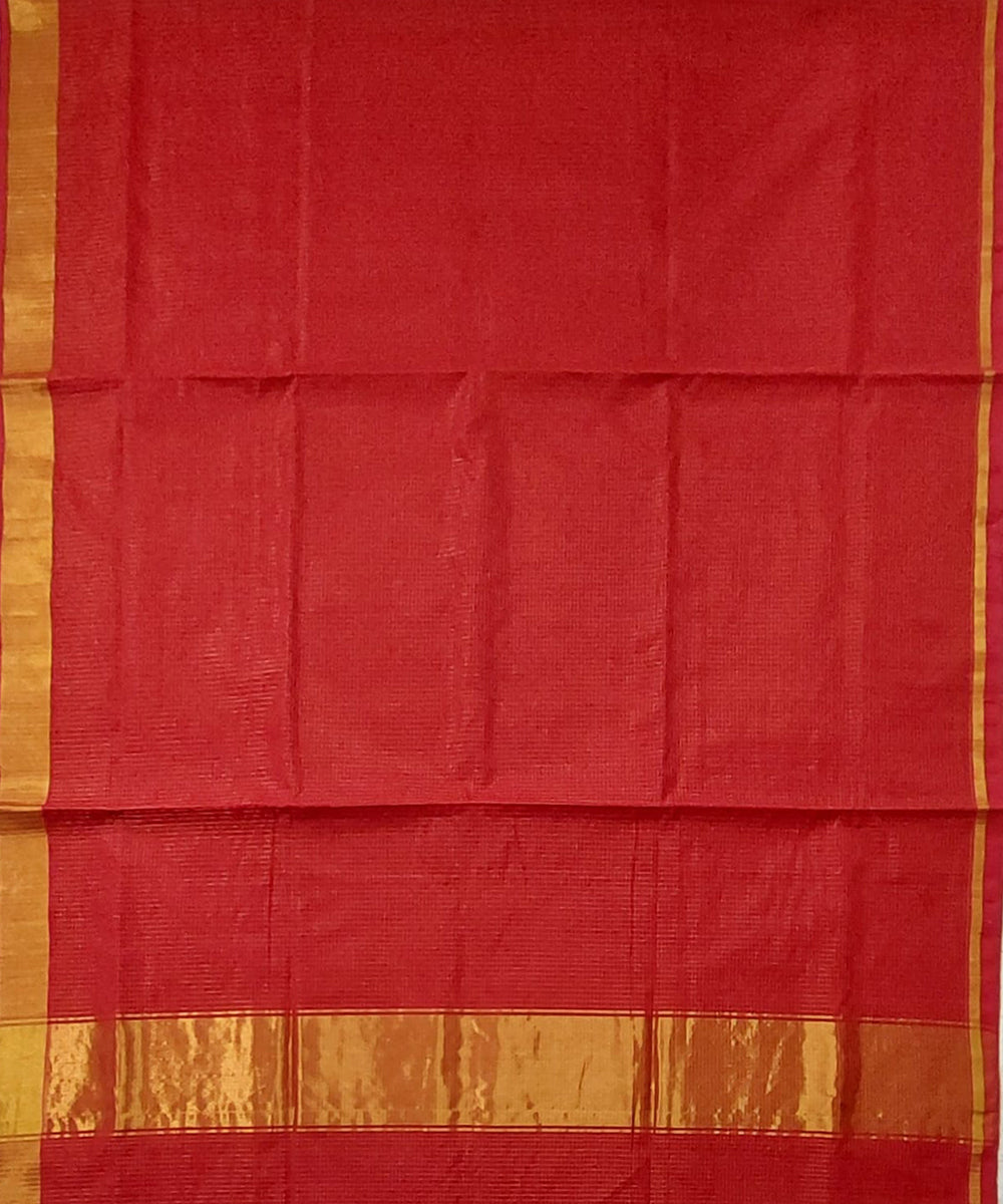 Maroon venkatagiri handloom cotton saree