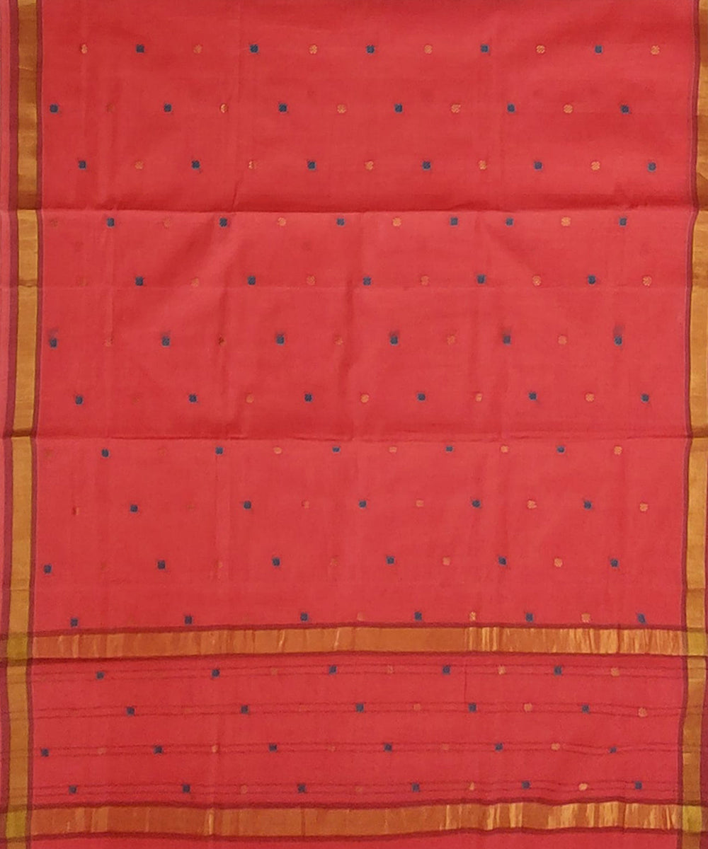 Pink buti venkatagiri handloom cotton saree