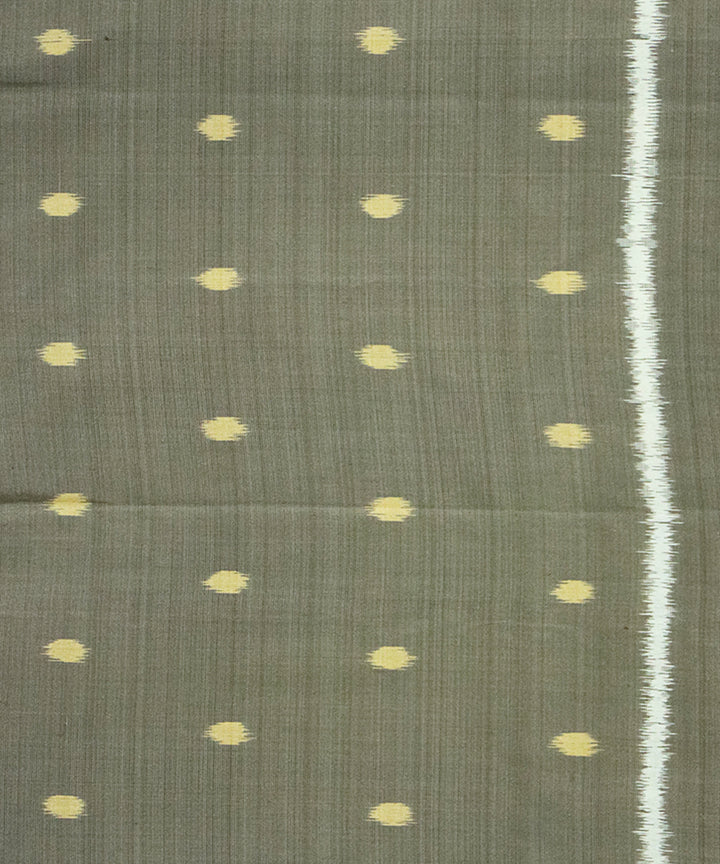 Grayish brown yellow handloom silk nuapatna stole
