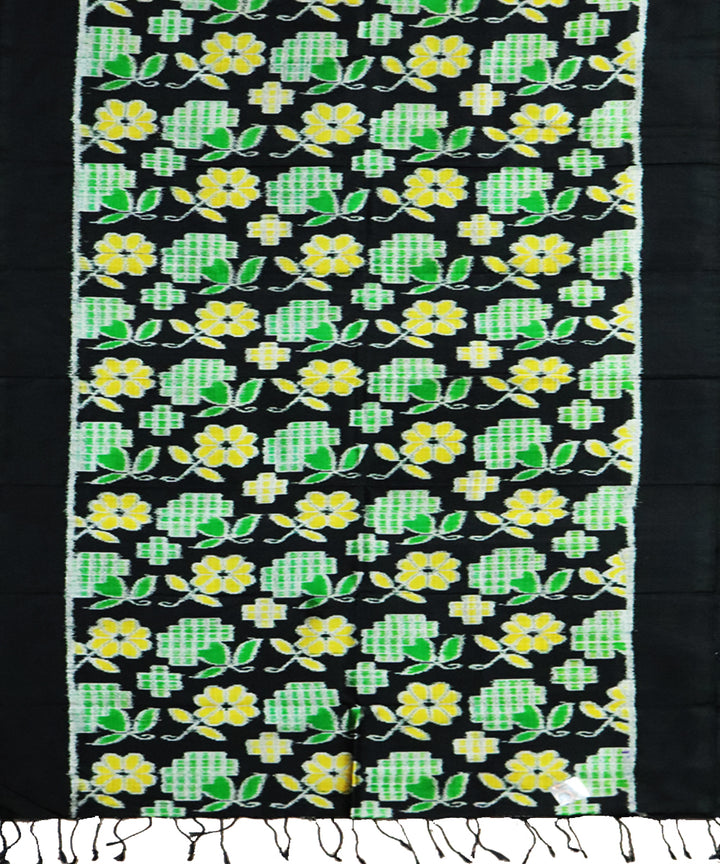 Black green yellow handloom silk nuapatna stole