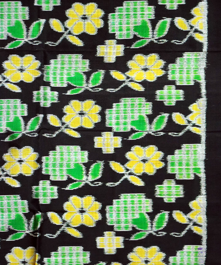 Black green yellow handloom silk nuapatna stole