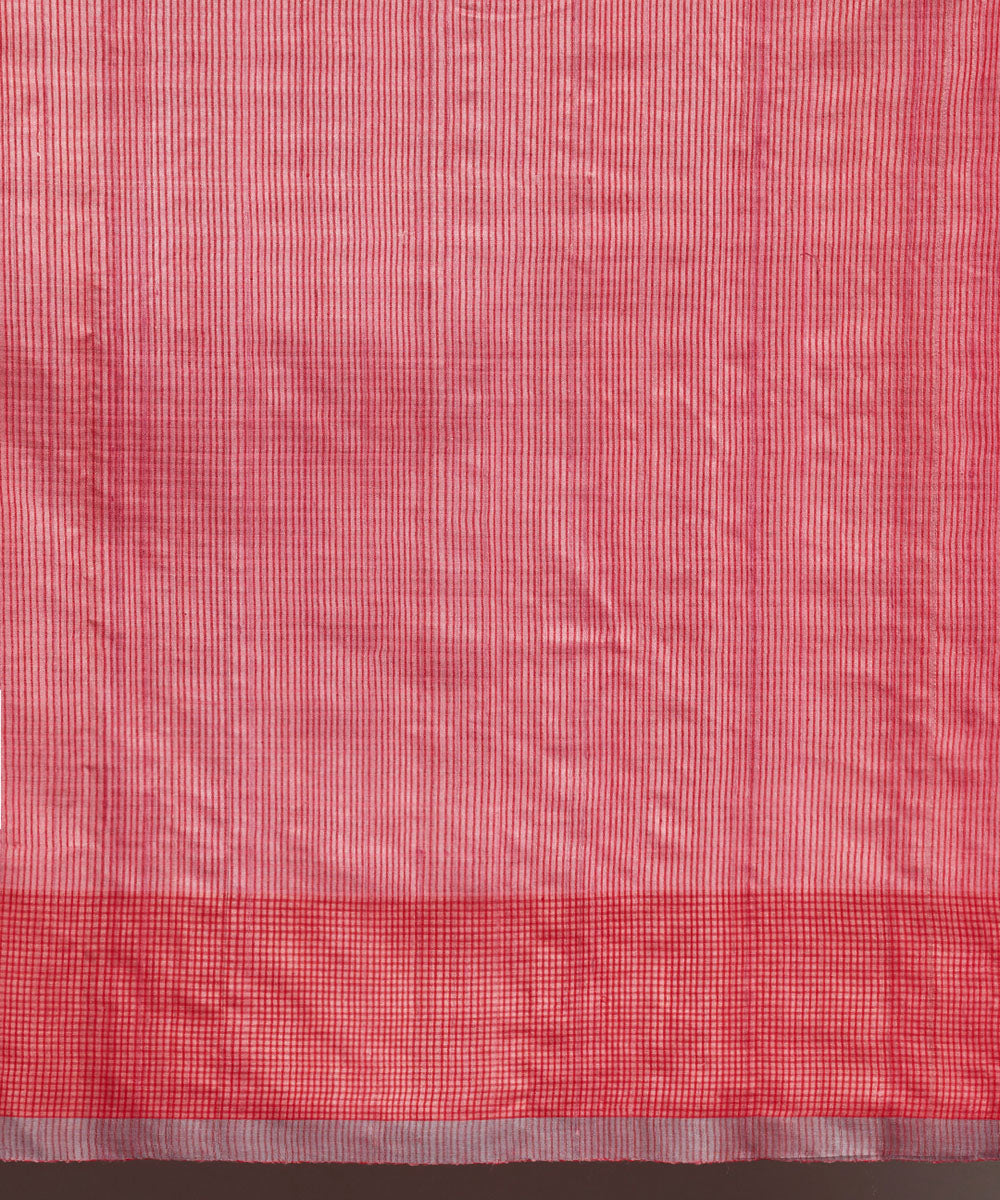 Red tussar silk hand-loom chhattisgarh kosa saree