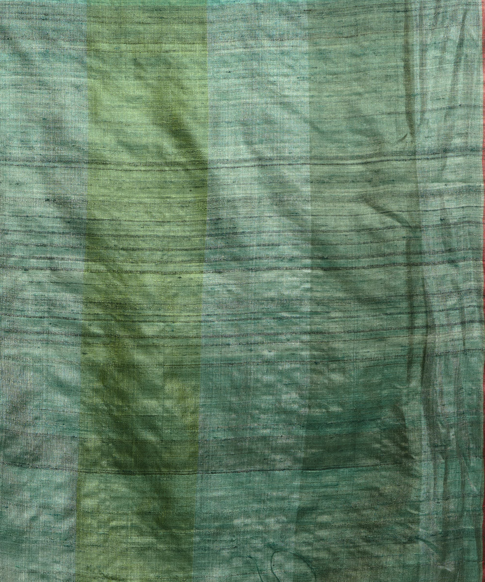 Green zari tussar silk hand woven chhattisgarh kosa saree