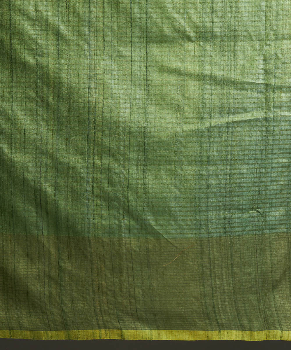 Aqua blue tussar silk hand woven chhattisgarh kosa saree