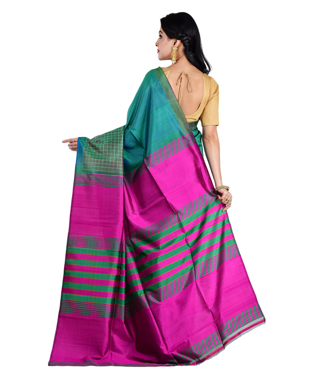 Light green multicolor handwoven silk saree
