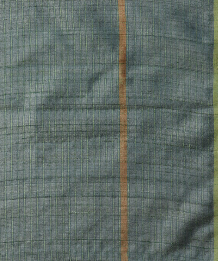 Sassy teal tussar silk hand woven chhattisgarh kosa saree