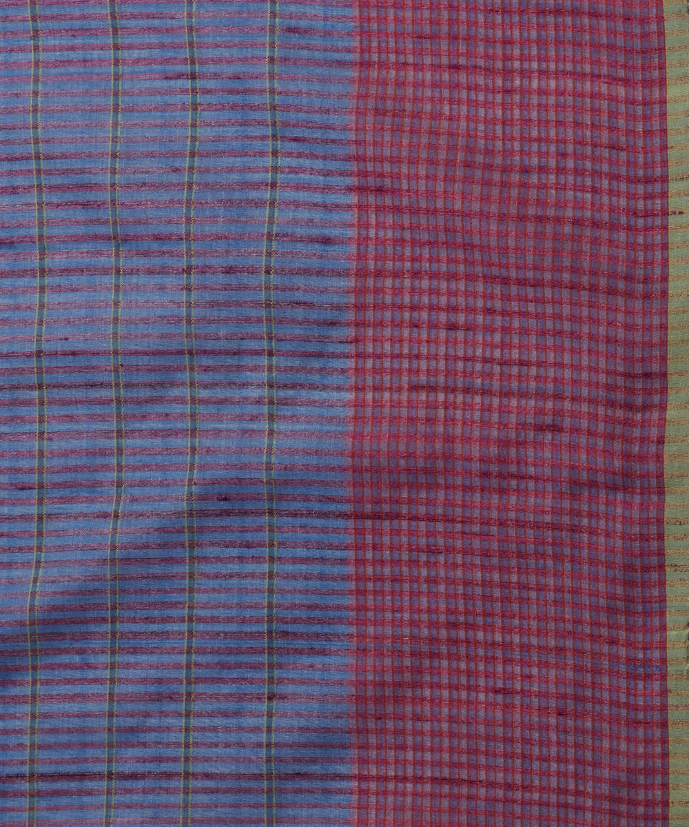 Pistachio chhattisgarh kosa tussar silk hand woven saree