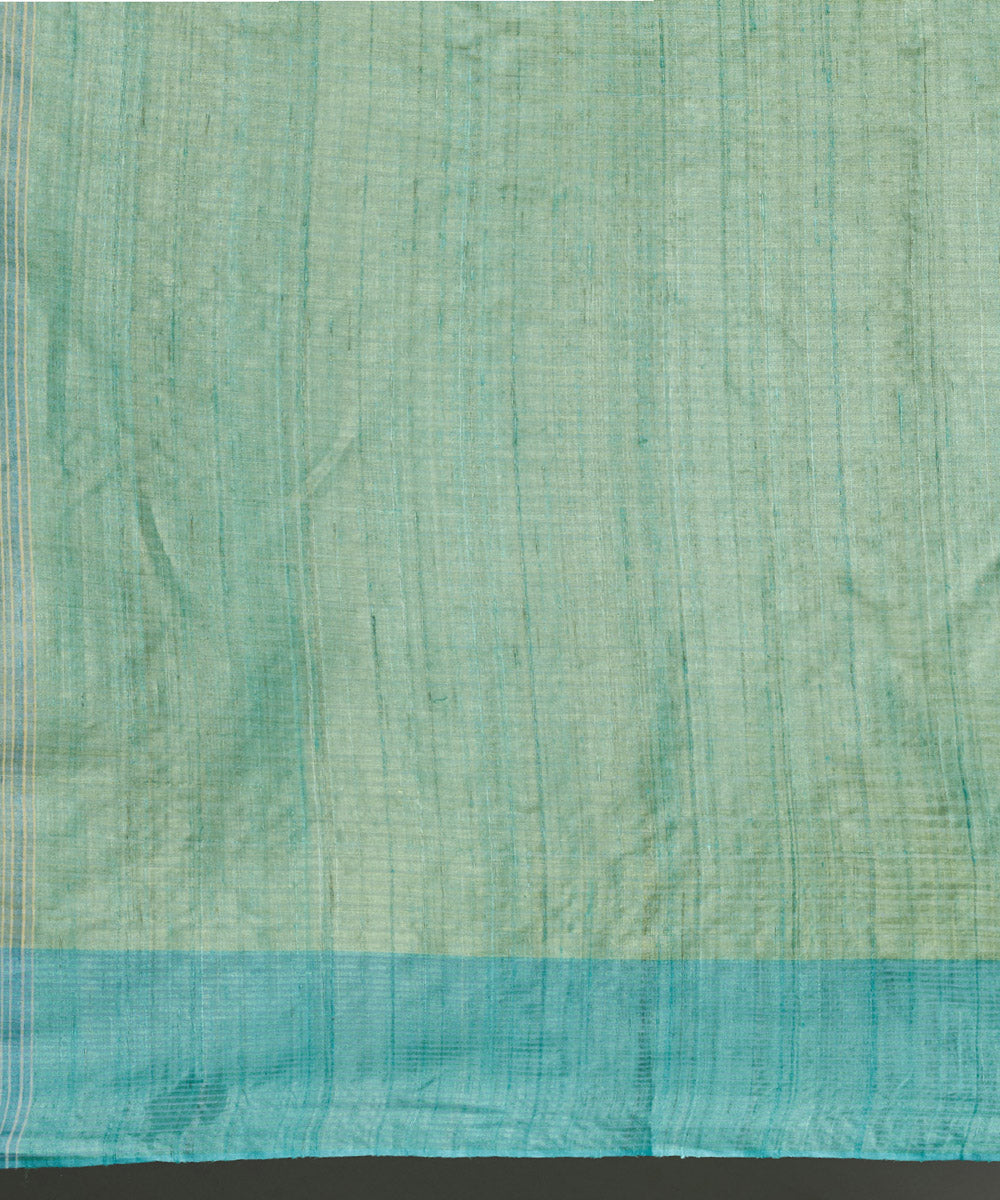 Light blue tussar silk hand woven chhattisgarh kosa saree