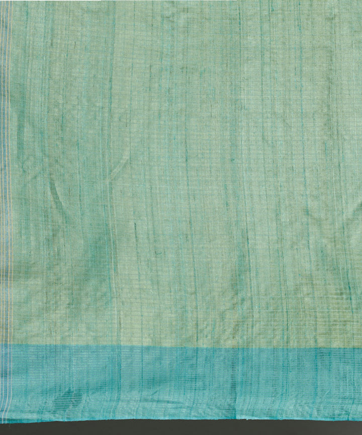 Light blue tussar silk hand woven chhattisgarh kosa saree