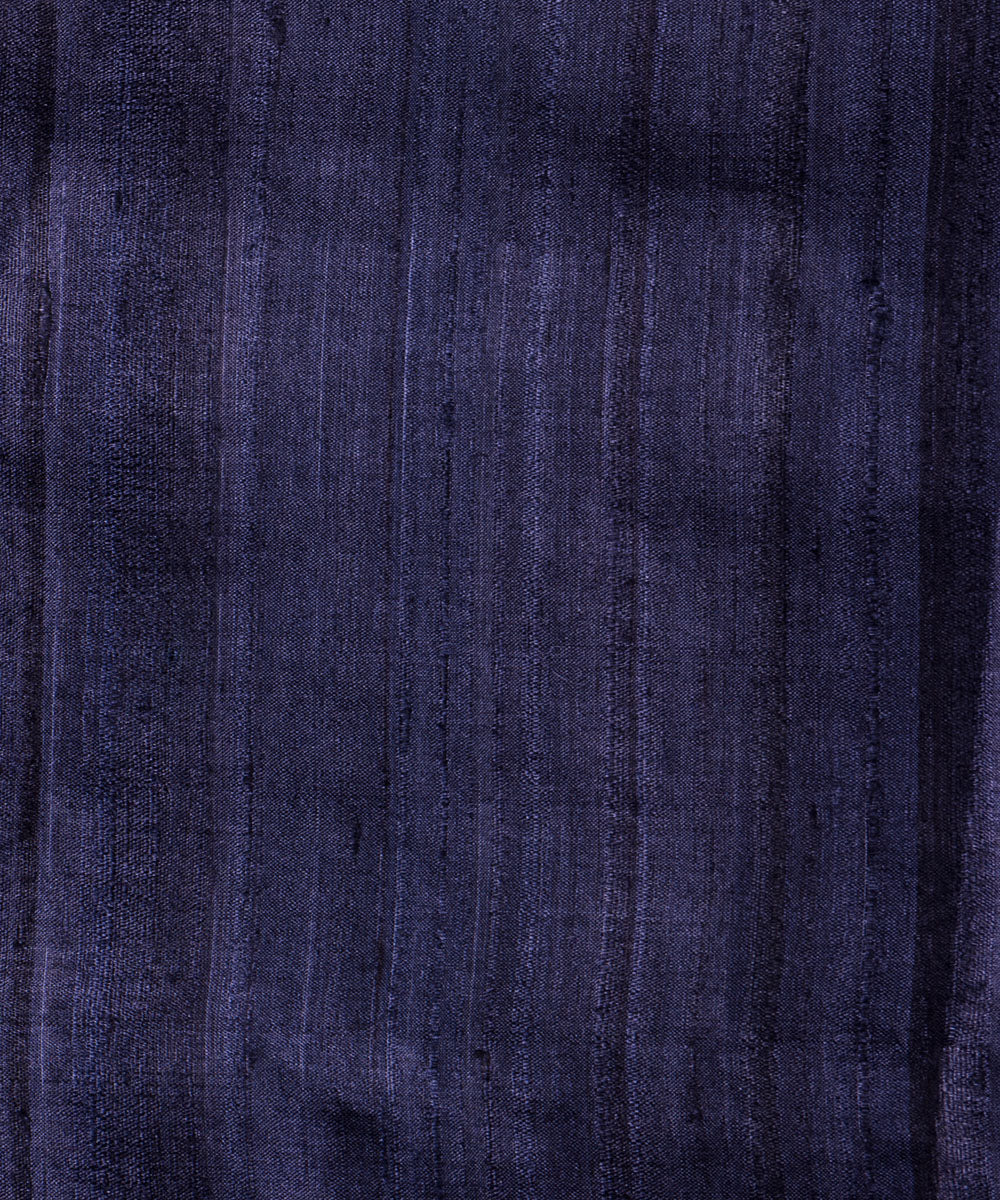 Deep blue tussar silk hand woven chhattisgarh kosa saree