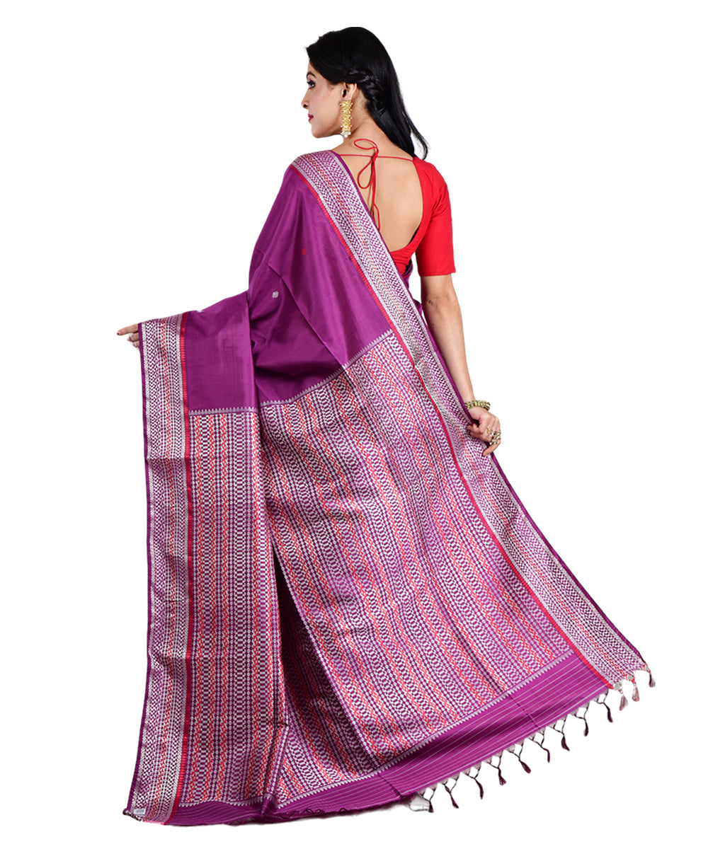 Purple handwoven silk saree