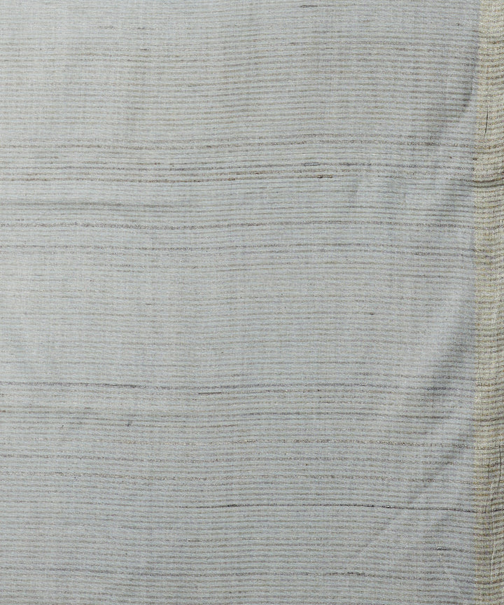 Cloud grey tussar silk hand woven chhattisgarh kosa saree