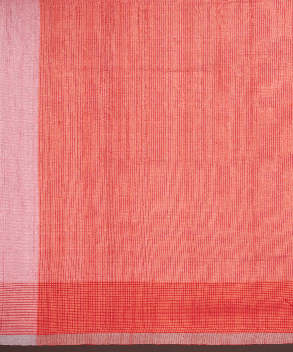 Pink tussar silk handwoven chhattisgarh kosa saree