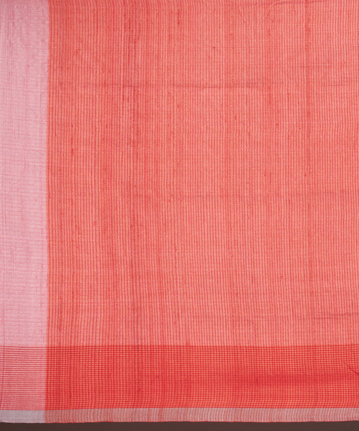 Pink tussar silk handwoven chhattisgarh kosa saree