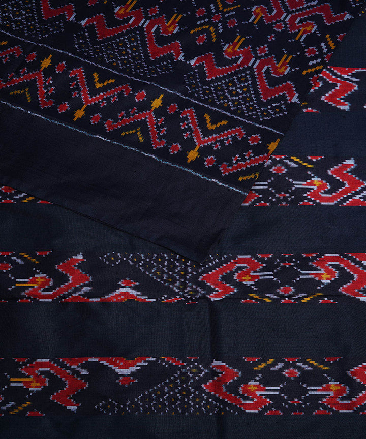 Black all over handwoven pochampally ikat silk saree