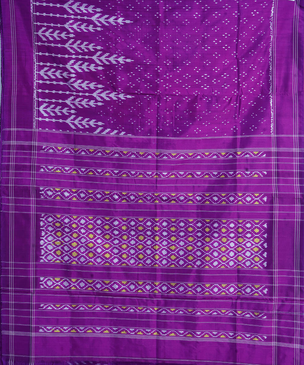 Purple all over handwoven pochampally ikat silk saree