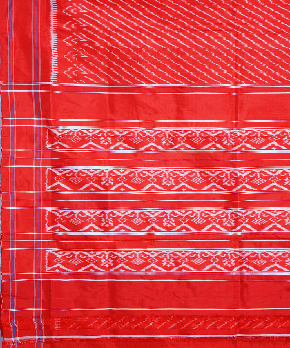 Red all over handwoven pochampally ikat silk saree