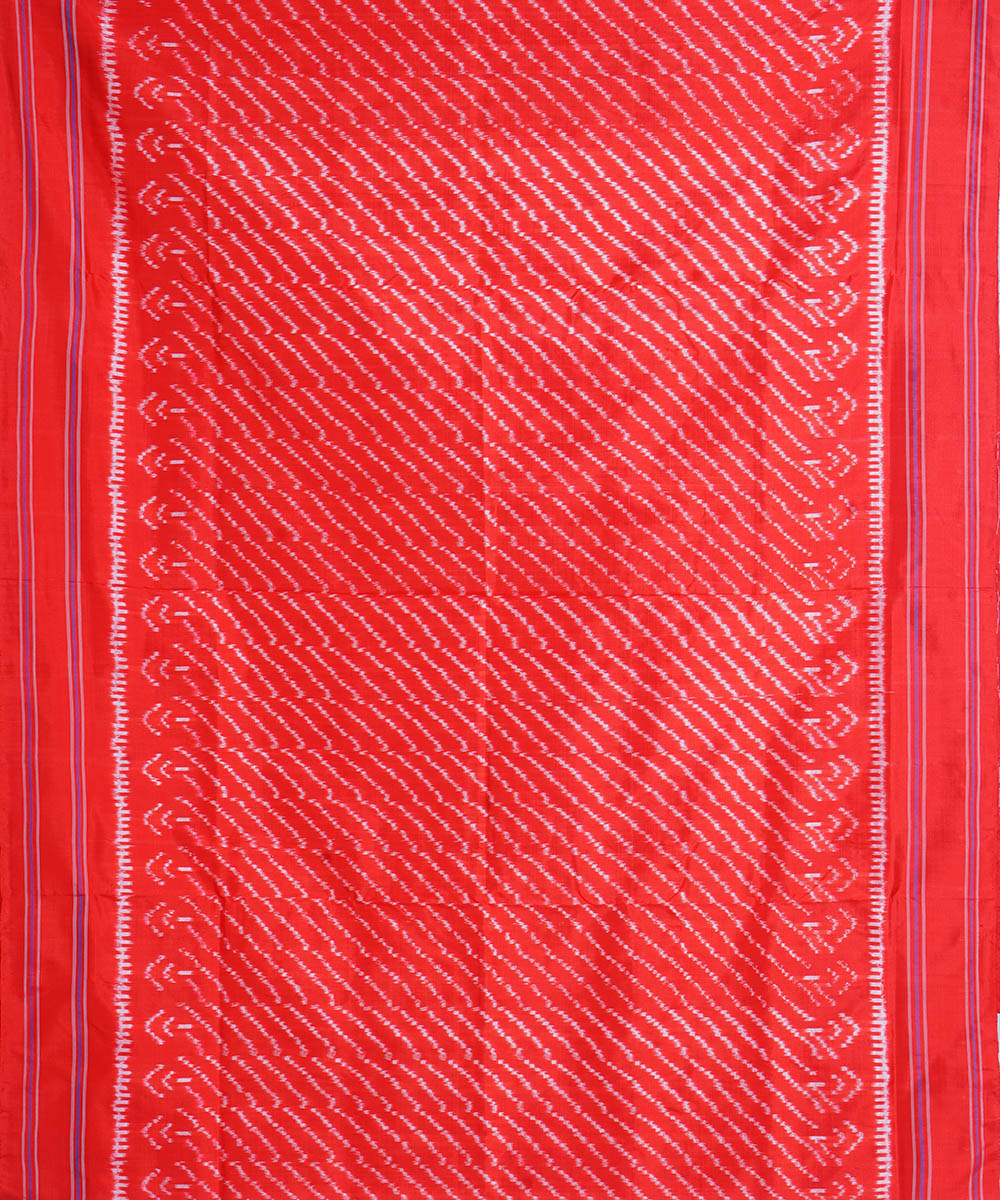 Red all over handwoven pochampally ikat silk saree