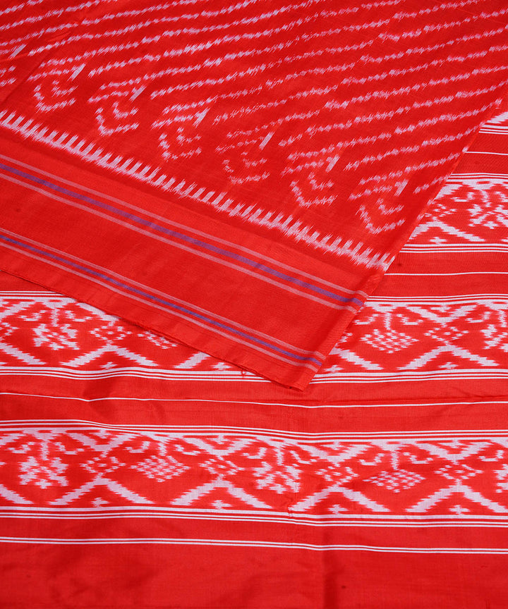 Red all over handwoven pochampally ikat silk saree