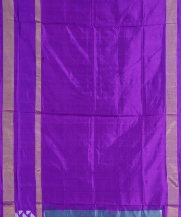 Midnight blue purple handwoven pochampally ikat silk saree