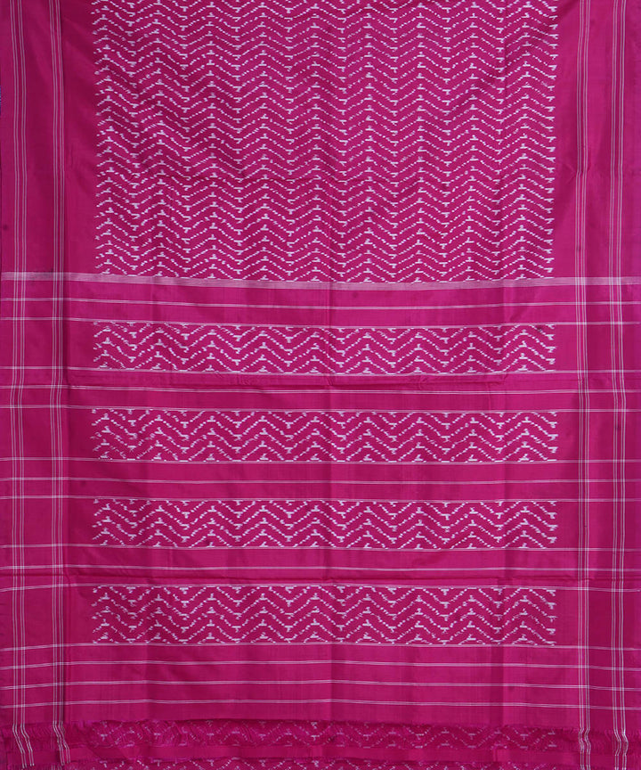 Magenta handwoven pochampally ikat silk saree