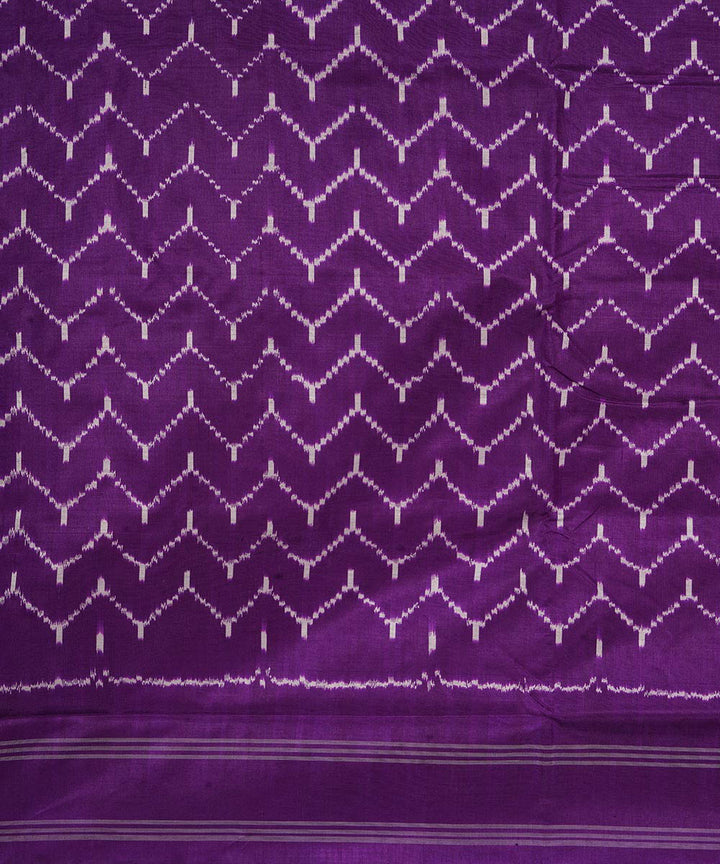 Purple offwhite handwoven pochampally ikat silk saree