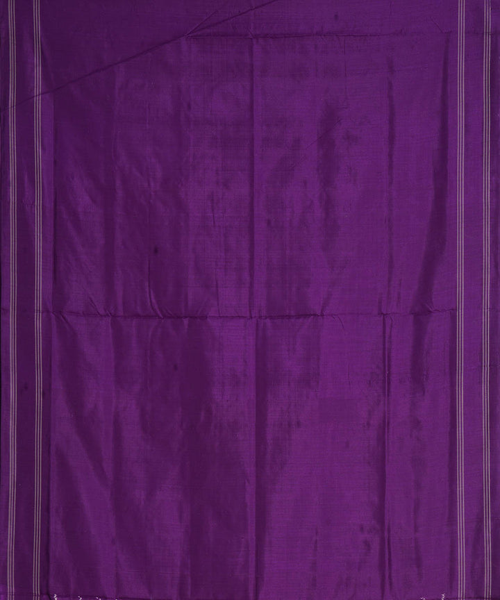 Purple offwhite handwoven pochampally ikat silk saree