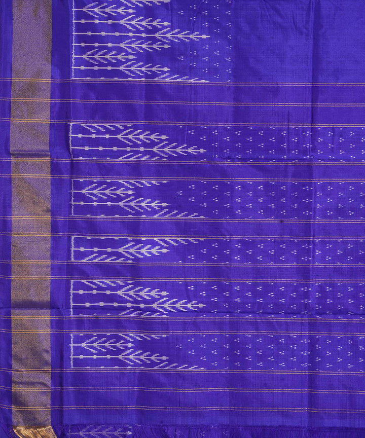 Navy blue pochampally ikat silk handloom saree