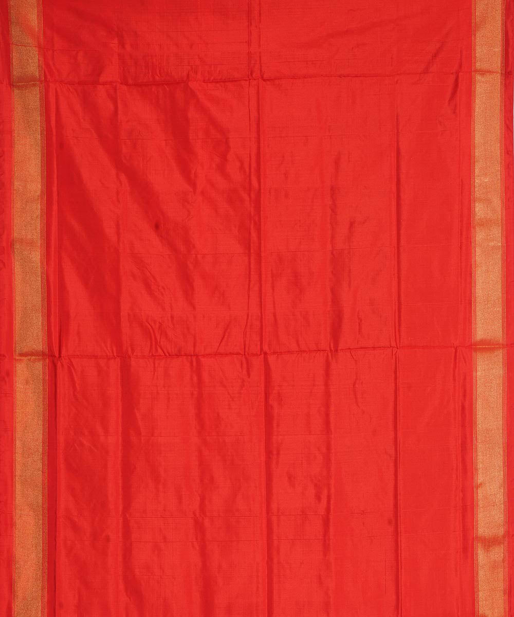 Multi color red handwoven pochampally ikat silk saree