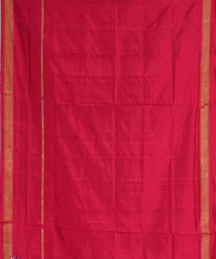 Grey pink handwoven pochampally ikat silk saree