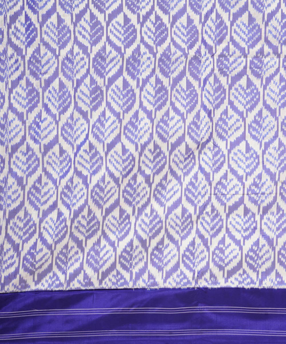 Grey navy blue handloom pochampally ikat silk saree