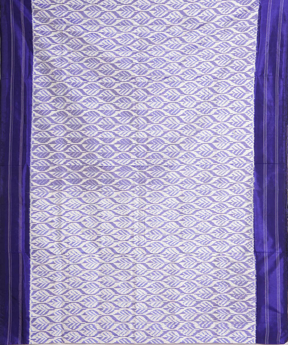Grey navy blue handloom pochampally ikat silk saree