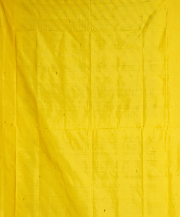 White yellow handwoven pochampally ikat silk saree