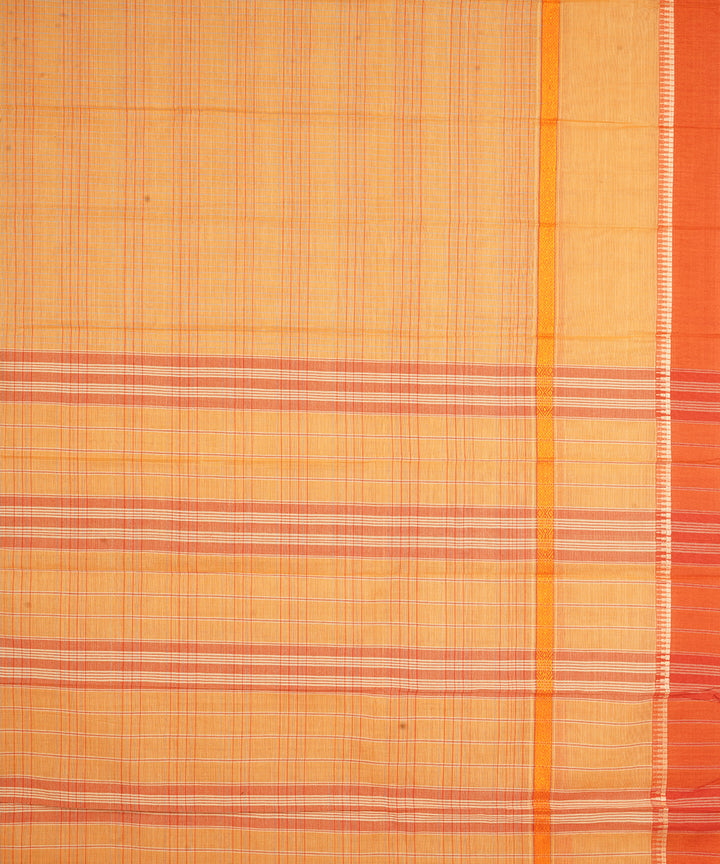Orange narayanapet handwoven cotton saree