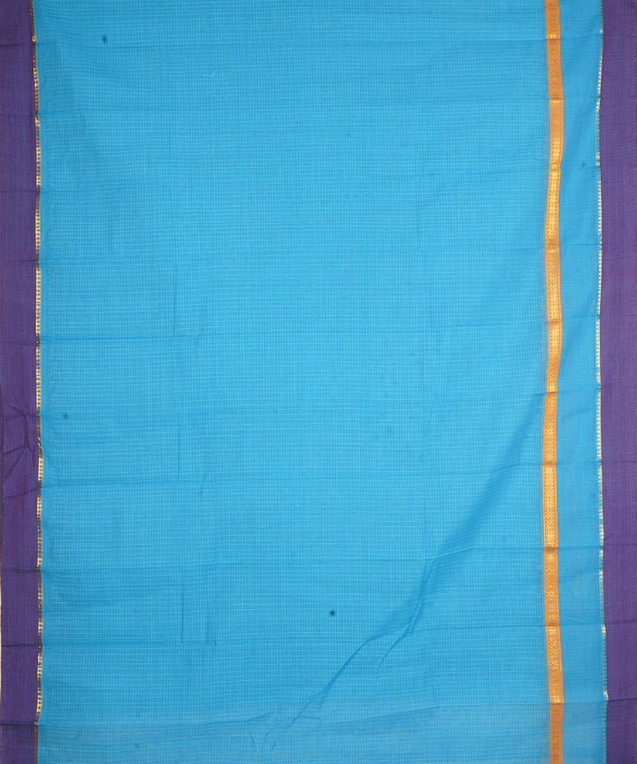 Navy blue narayanapet handwoven cotton saree